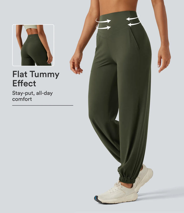 Halara UltraSculpt High Waisted Tummy Control Tapered Yoga Joggers with Pockets