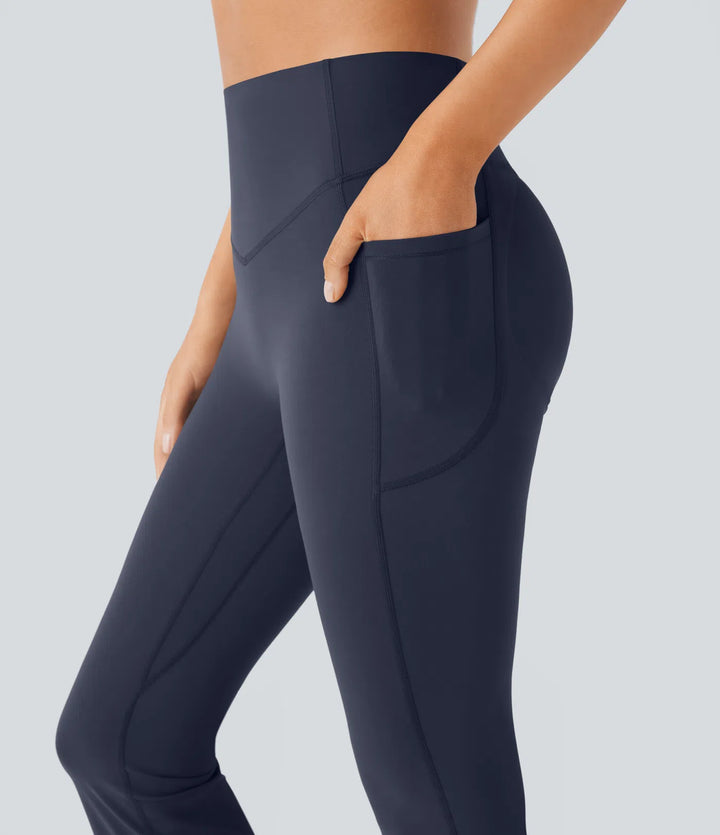 Halara UltraSculpt High Waisted Scrunch Butt Lifting Tummy Control Pocket Shaping Yoga Bootcut Leggings