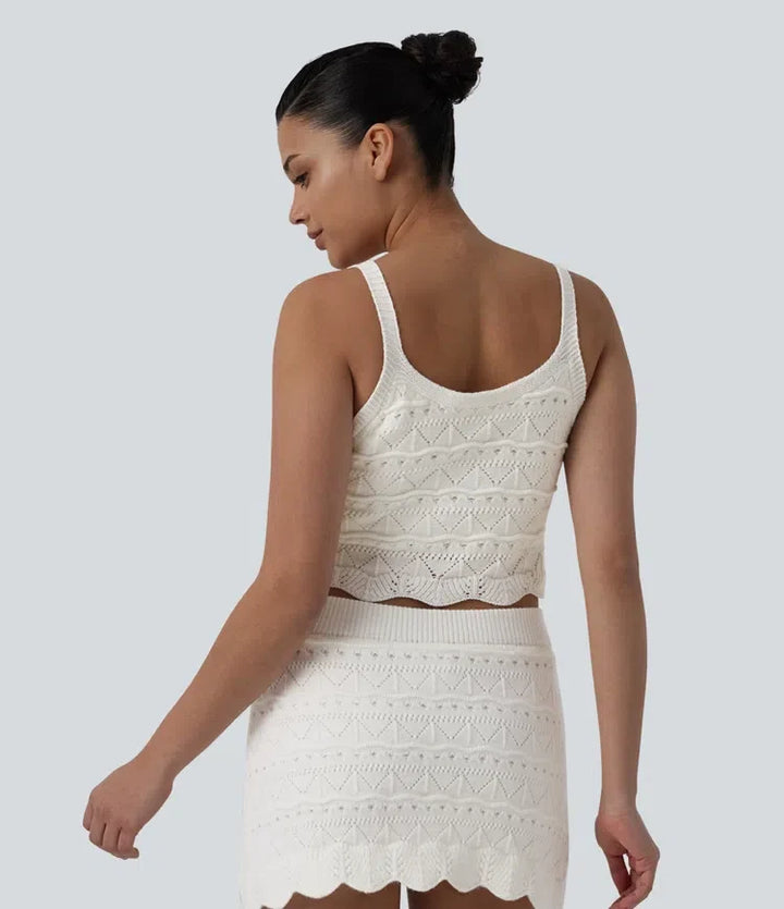 Round Neck Cropped Jumper Vest