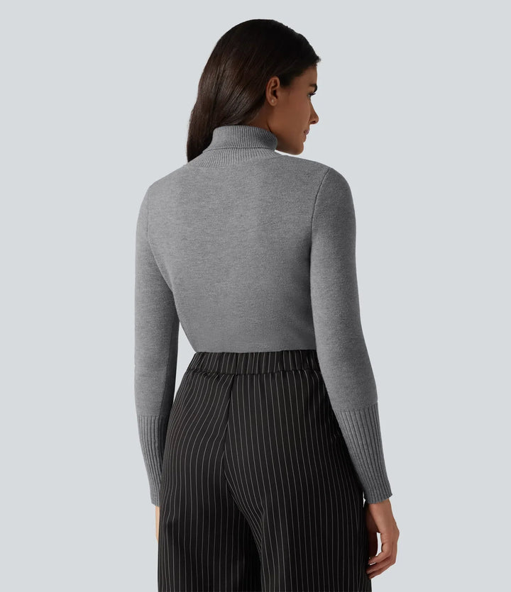 High Neck Long Sleeve Casual Jumper