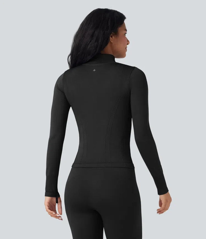 OneForm Seamless Flow Stand Collar Long Sleeve Thumb Hole Yoga Jacket