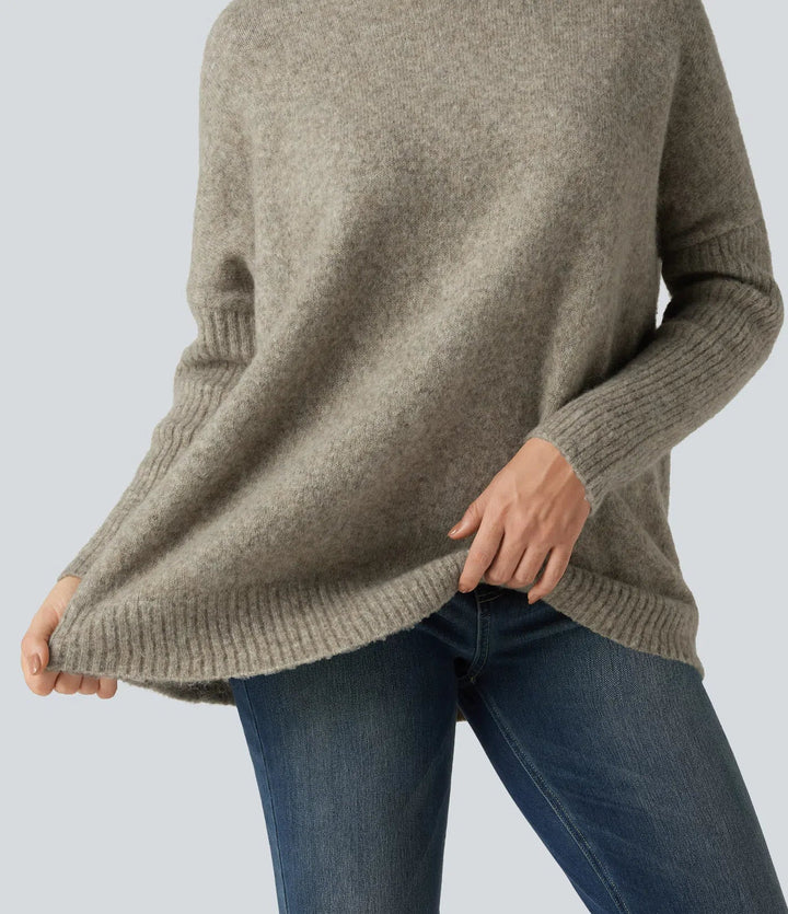 High Neck Long Sleeve Oversized Casual Jumper