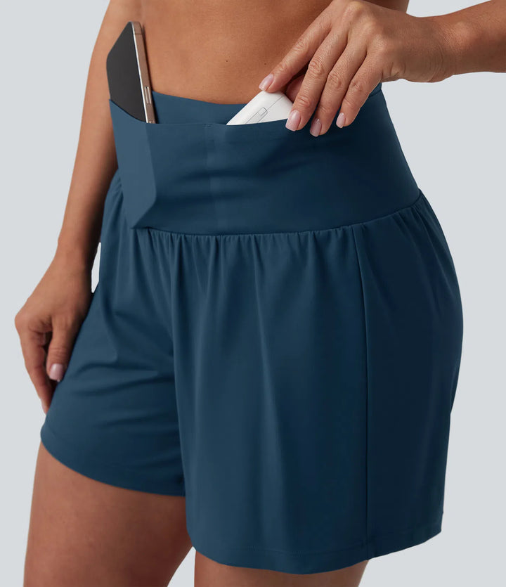 Softlyzero Airy High Waisted Tummy Control 2-in-1 InstantCool Yoga Shorts 5&