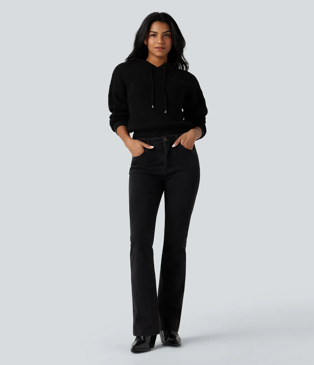 Hooded Drawstring Long Sleeve Casual Jumper