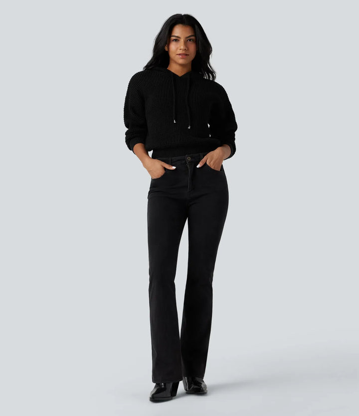 Hooded Drawstring Long Sleeve Casual Jumper