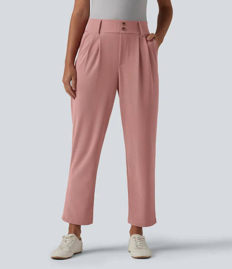 Halara Flex High Waisted Tapered Waffle Work Trousers with Pockets