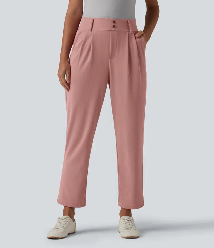 Halara Flex High Waisted Tapered Waffle Work Trousers with Pockets