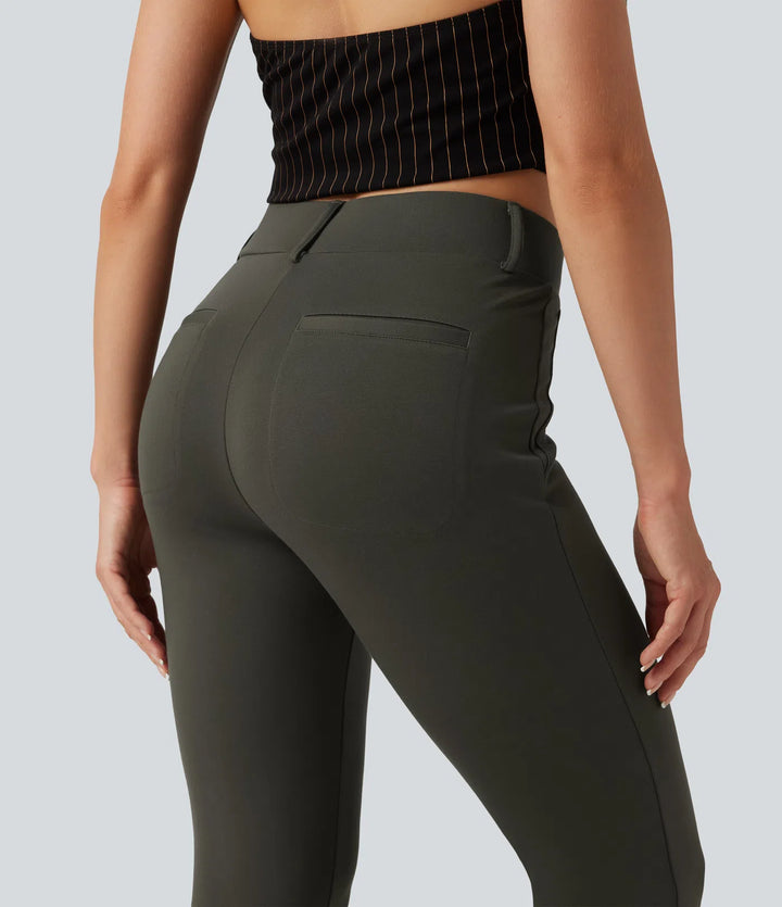 Halara Flex Mid Rise Bootcut Work Trousers with Pockets