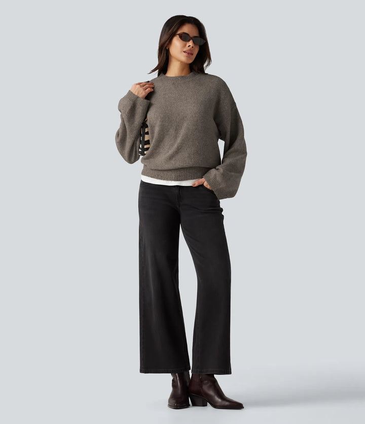 Stand Collar Long Sleeve Work Jumper