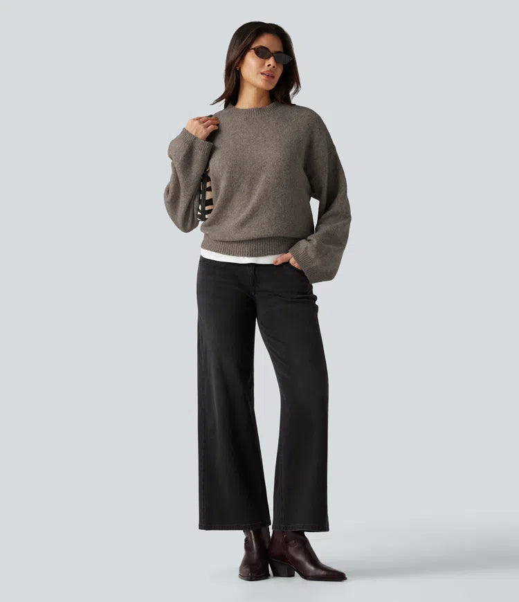 Stand Collar Long Sleeve Work Jumper