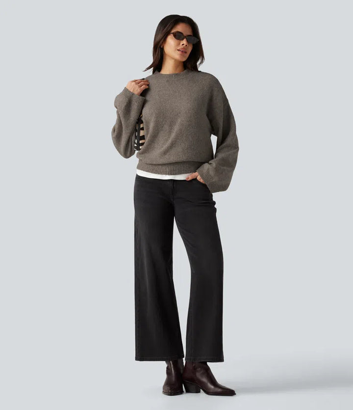 Stand Collar Long Sleeve Work Jumper