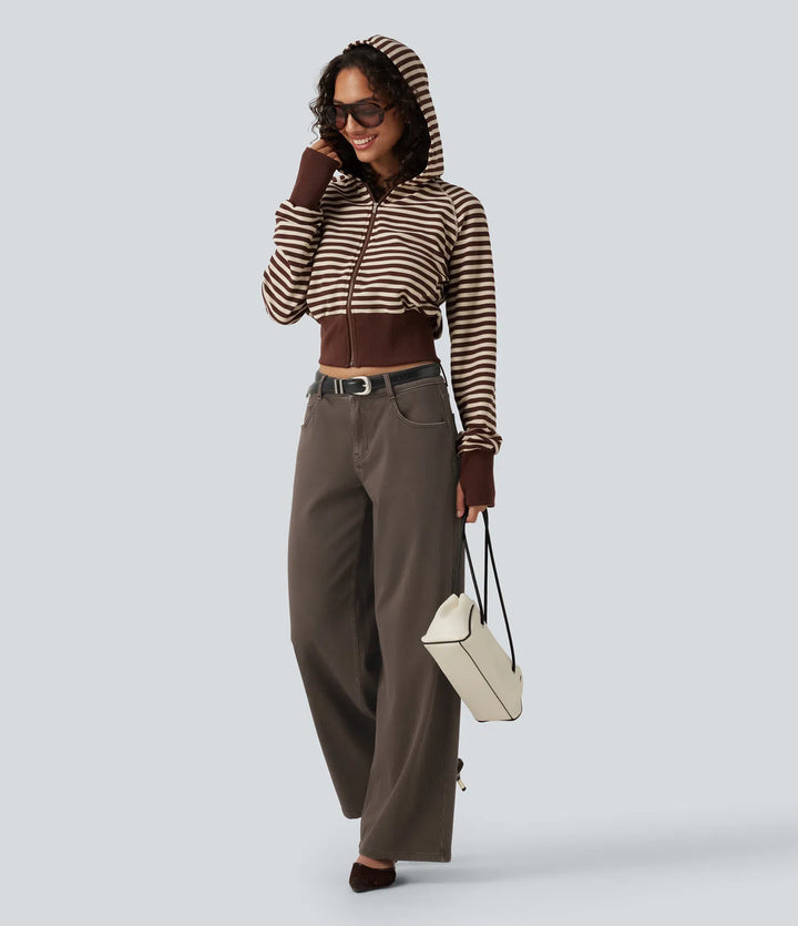 Halara Flex Low Rise Wide Leg Casual Jeans with Pockets