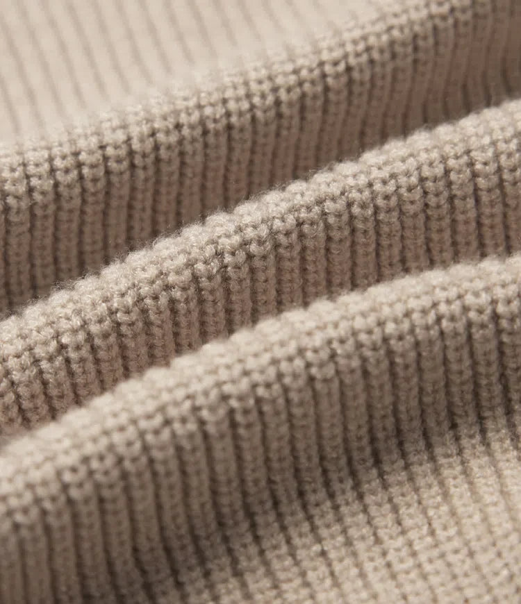 Ribbed Knit V Neck Long Sleeve Work Jumper