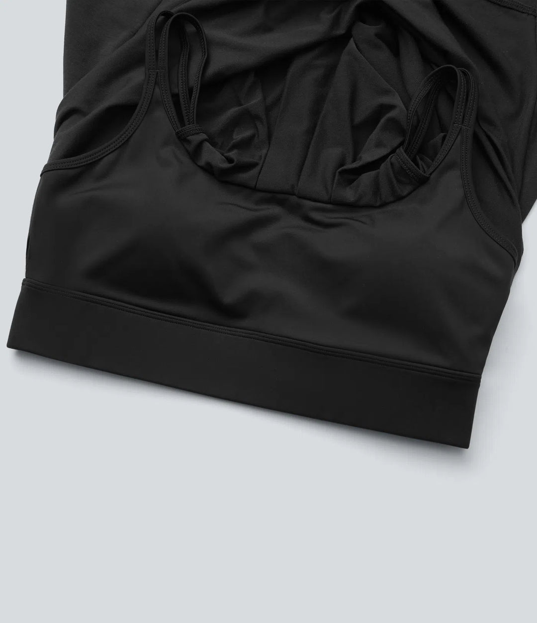 Crisscross Backless Double Straps Pleated Quick Dry Yoga Cami Top