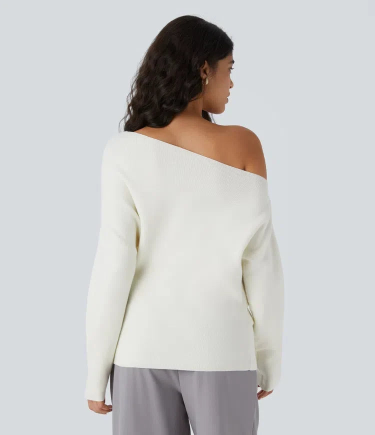 Off Shoulder Long Sleeve Work Jumper