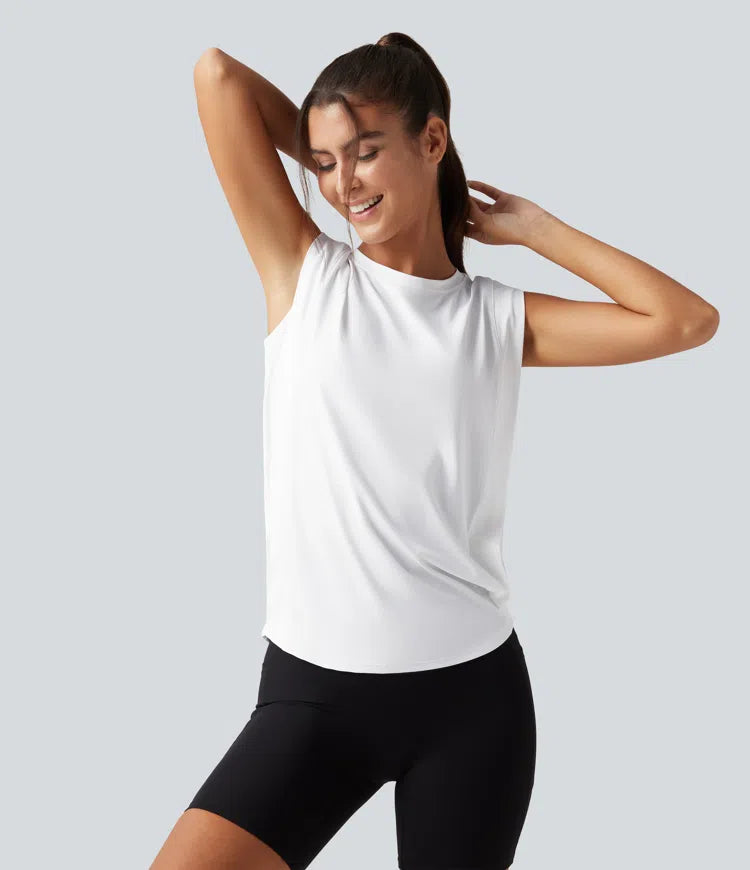 Round Neck Sleeveless Cool Touch Work Sports Top-UPF50+