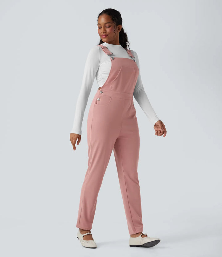 Waffle Casual Overalls with Pockets
