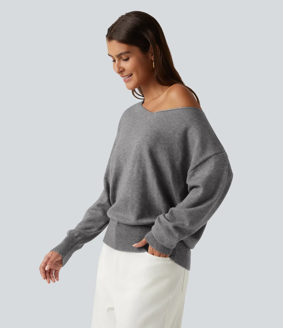 One Shoulder Long Sleeve Work Jumper