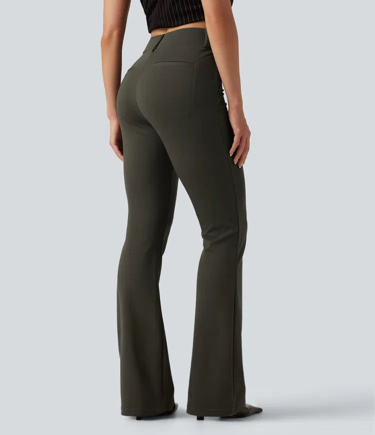 Halara Flex Mid Rise Bootcut Work Trousers with Pockets