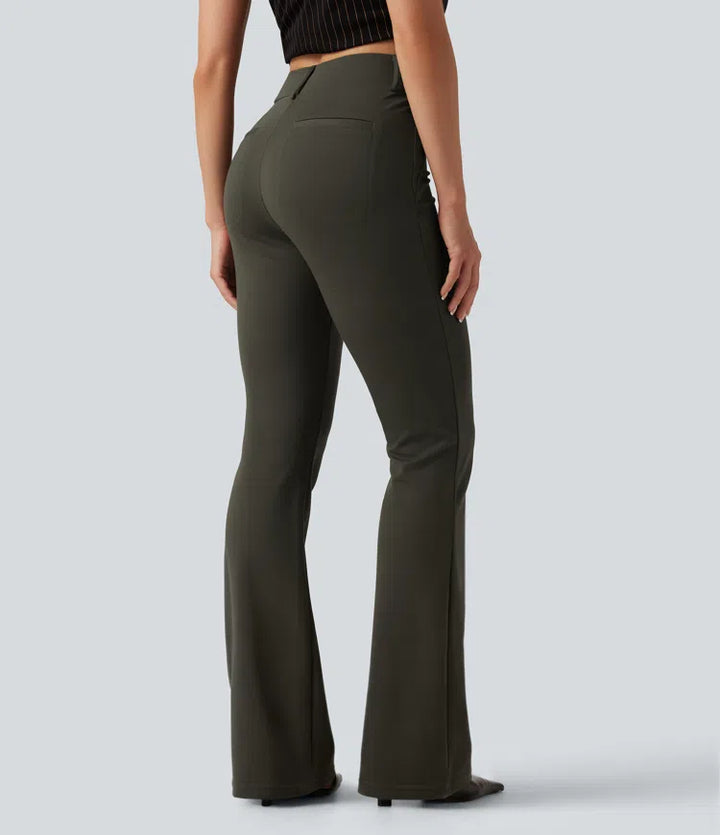 Halara Flex Mid Rise Bootcut Work Trousers with Pockets