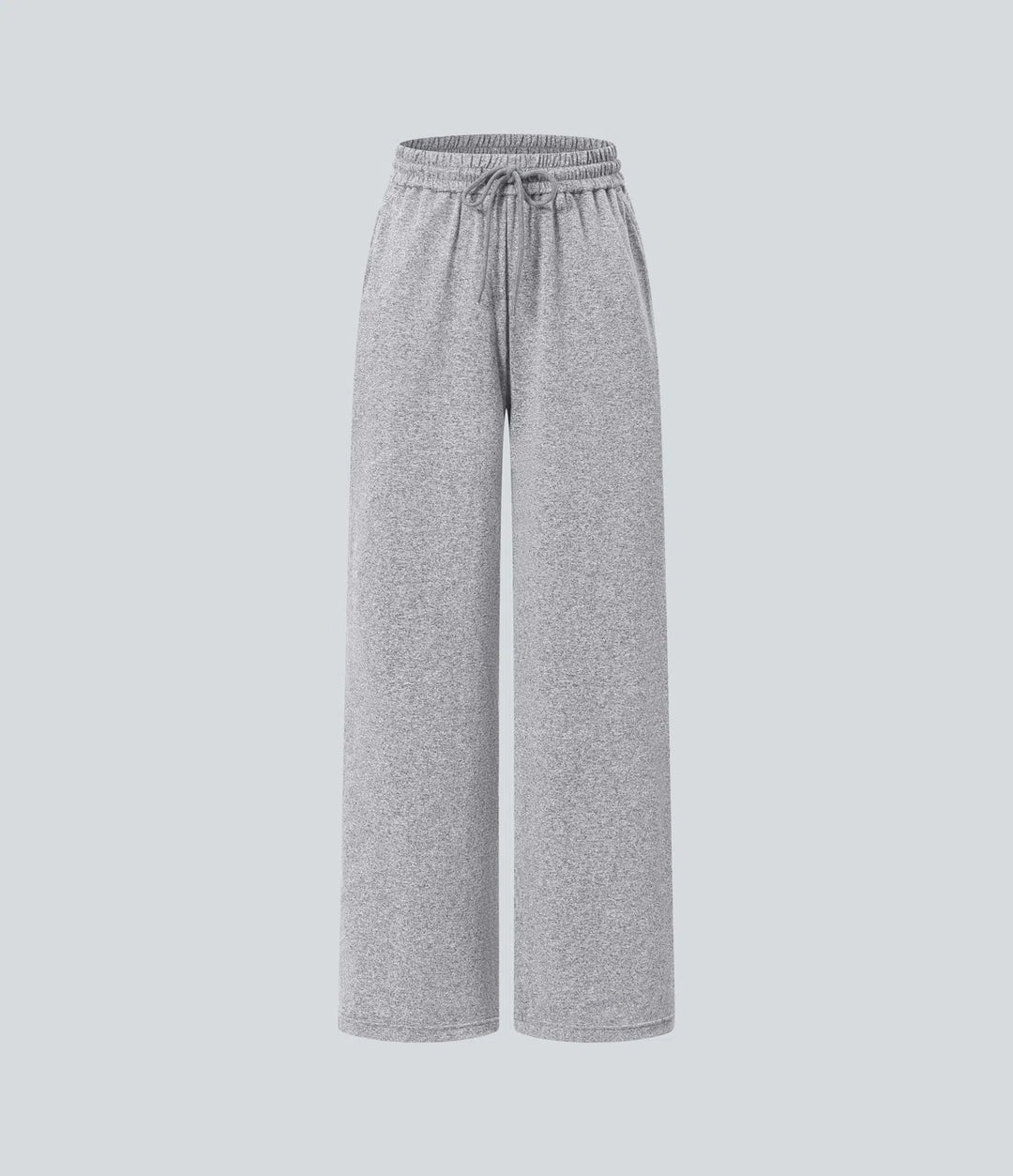 High Waisted Drawstring Pocket Wide Leg Casual Trousers
