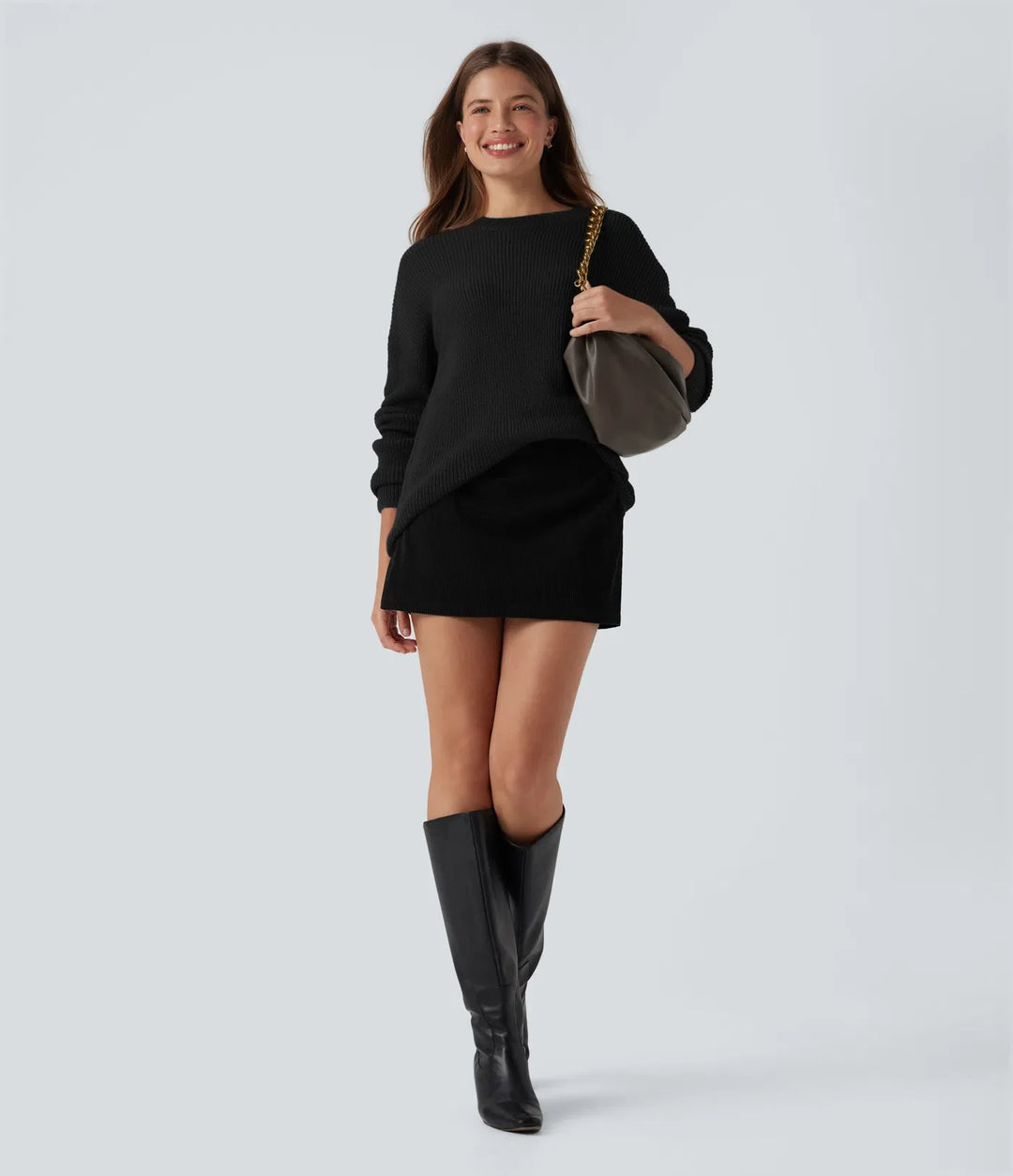 Dropped Shoulder Long Sleeve Casual Jumper