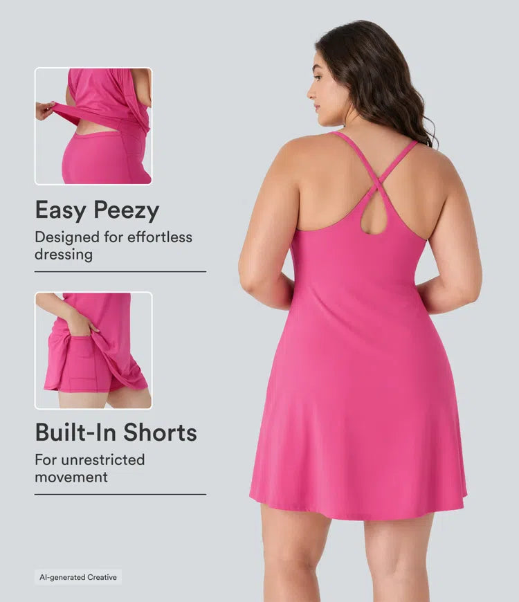 Softlyzero Plush Backless Active Plus Size Dress-Longer Length-Easy Peezy Edition
