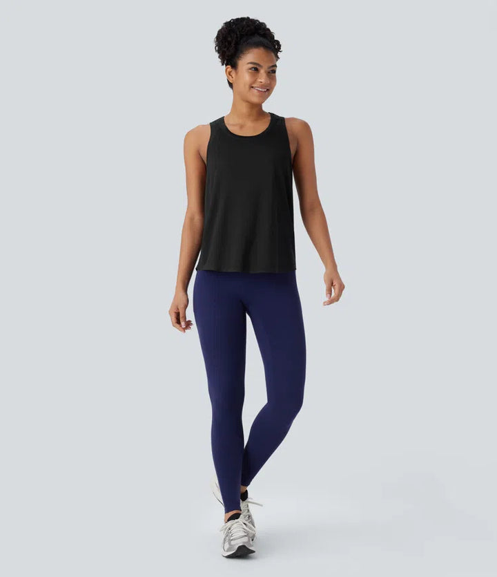 Racerback Curved Hem Yoga Sports Top