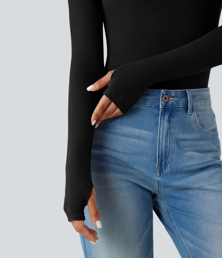 Halara HeatCore Turtleneck Long Sleeve Thumb Hole Casual Warming Top