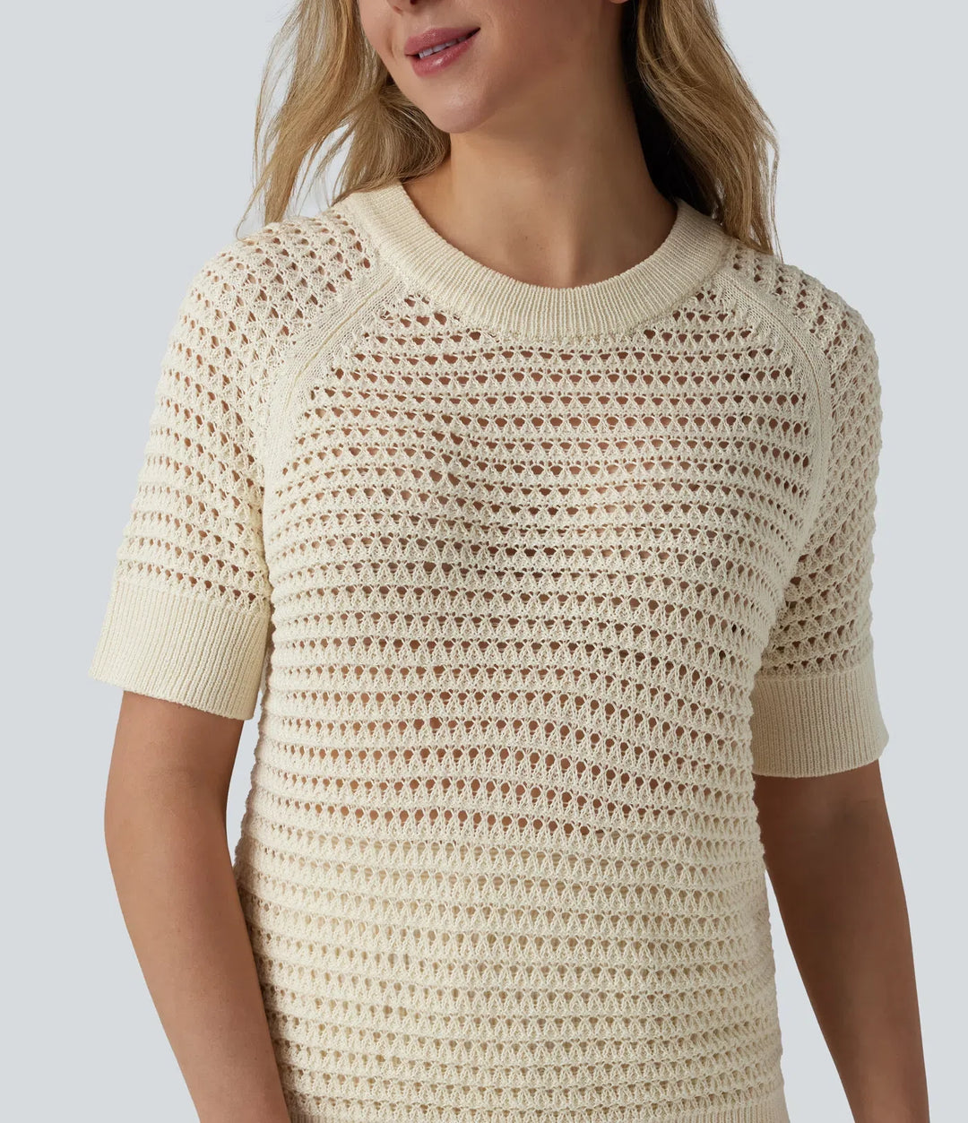 Round Neck Short Sleeve Jumper