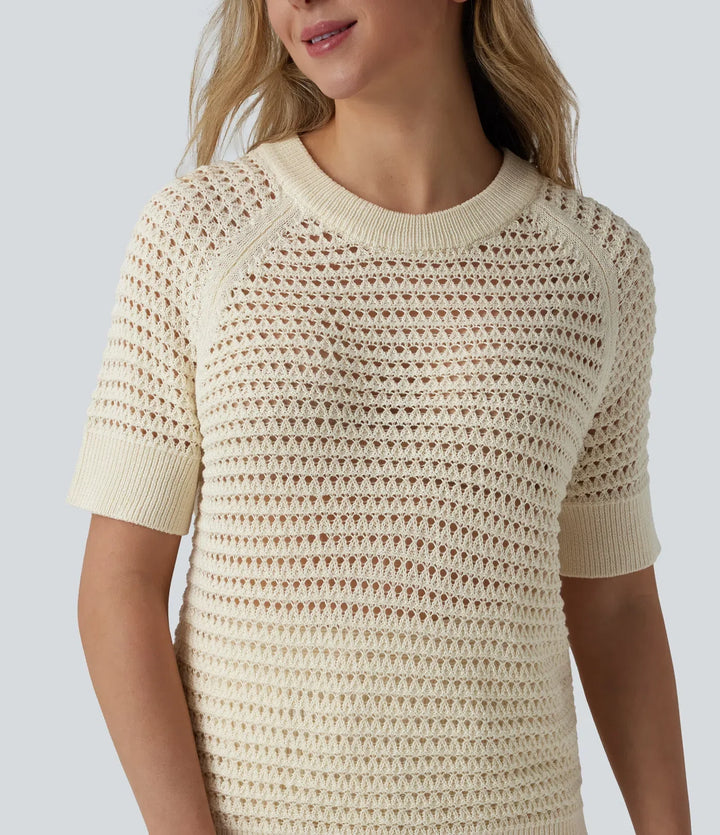 Round Neck Short Sleeve Jumper