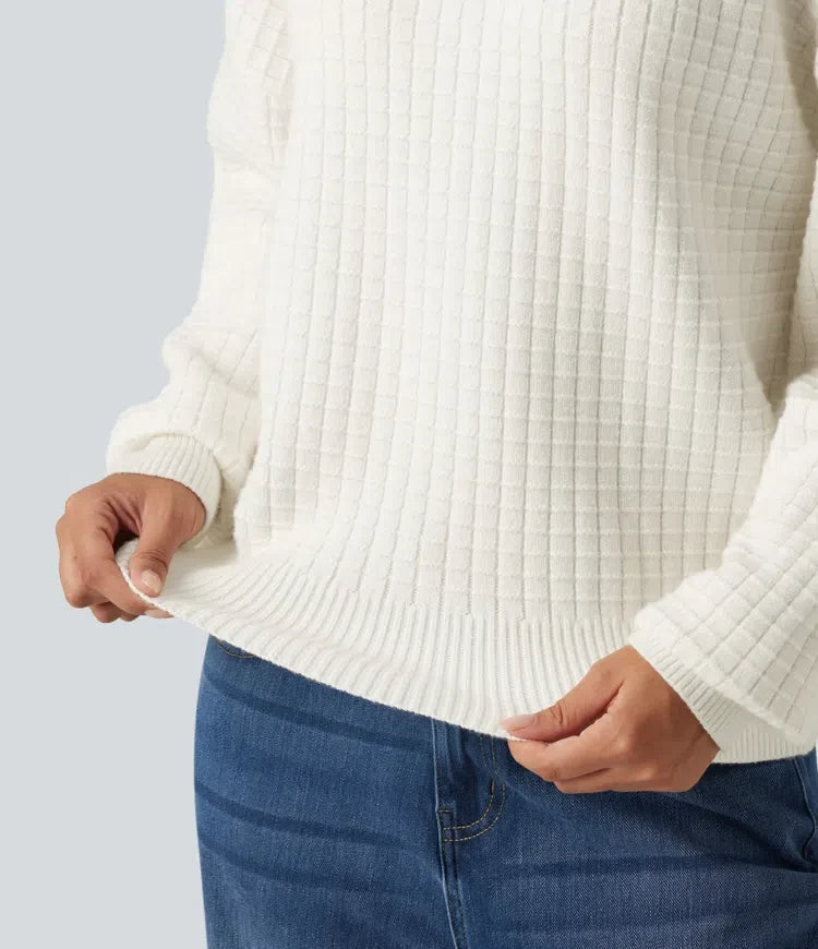 Round Neck Dropped Shoulder Long Sleeve Casual Jumper