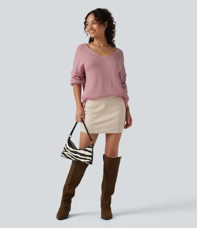 V Neck Long Sleeve Casual Jumper