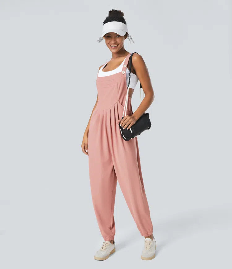 Pockets Waffle Casual Jogger Dungarees
