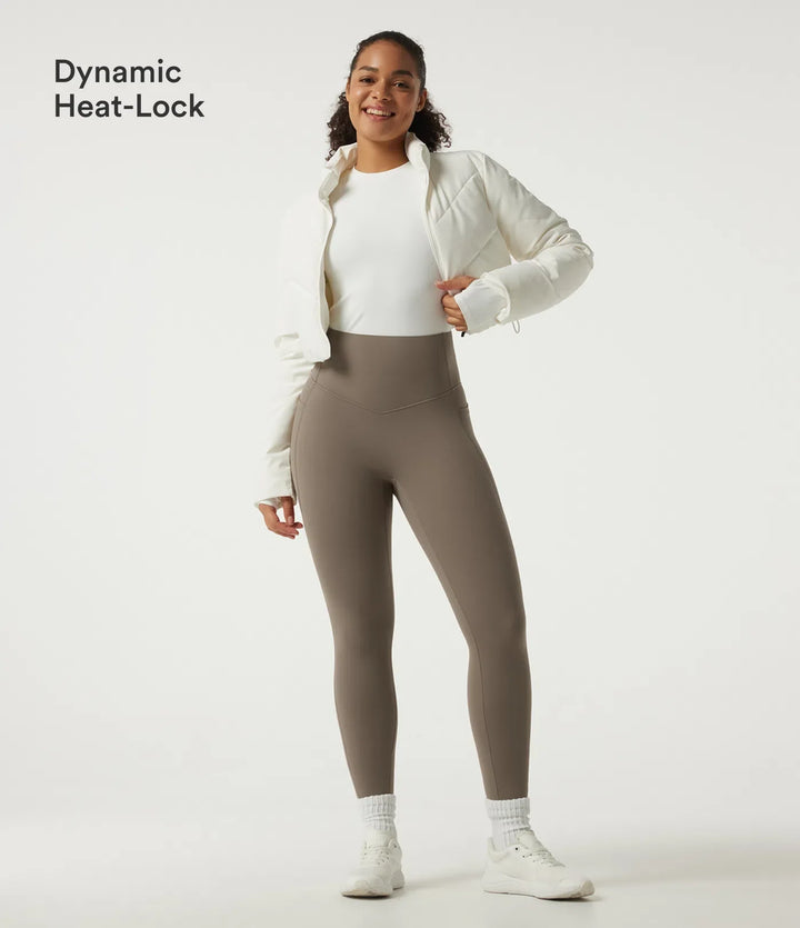 Halara UltraSculpt Heat High Waisted Tummy Control Fleece Yoga Leggings with Pockets