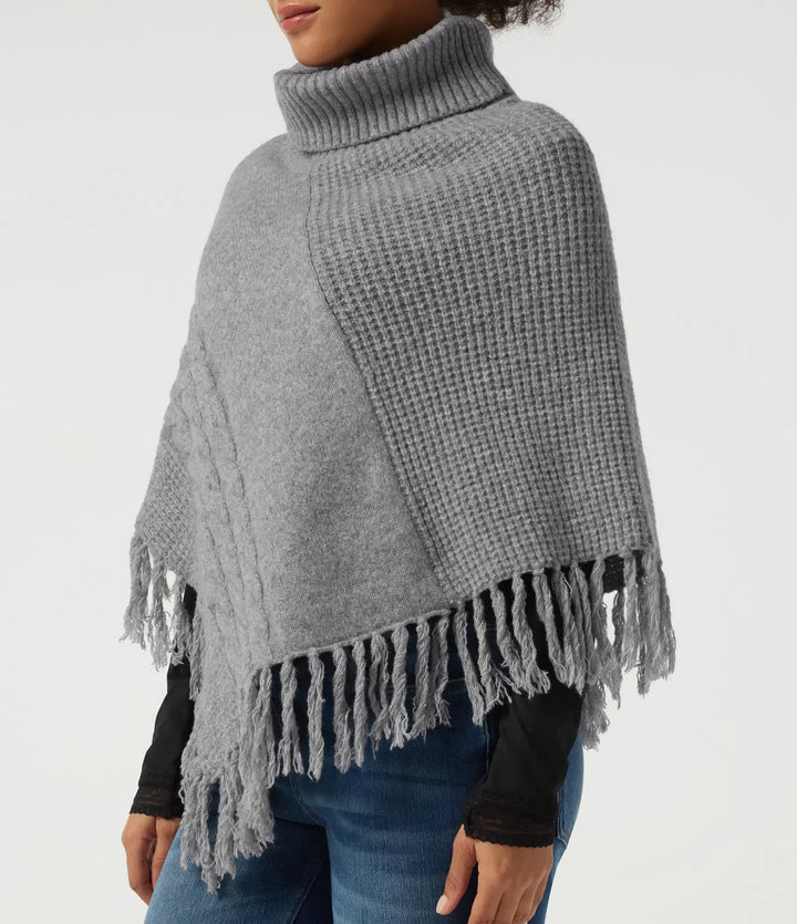 High Neck Fringe Hem Casual Jumper