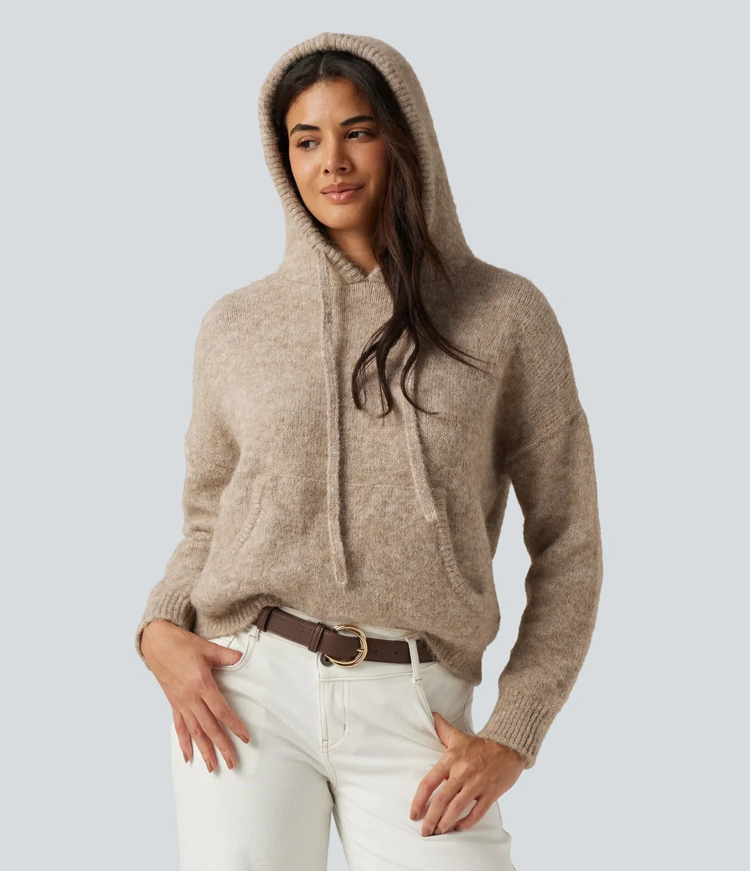 Hooded Long Sleeve Casual Jumper with Pocket