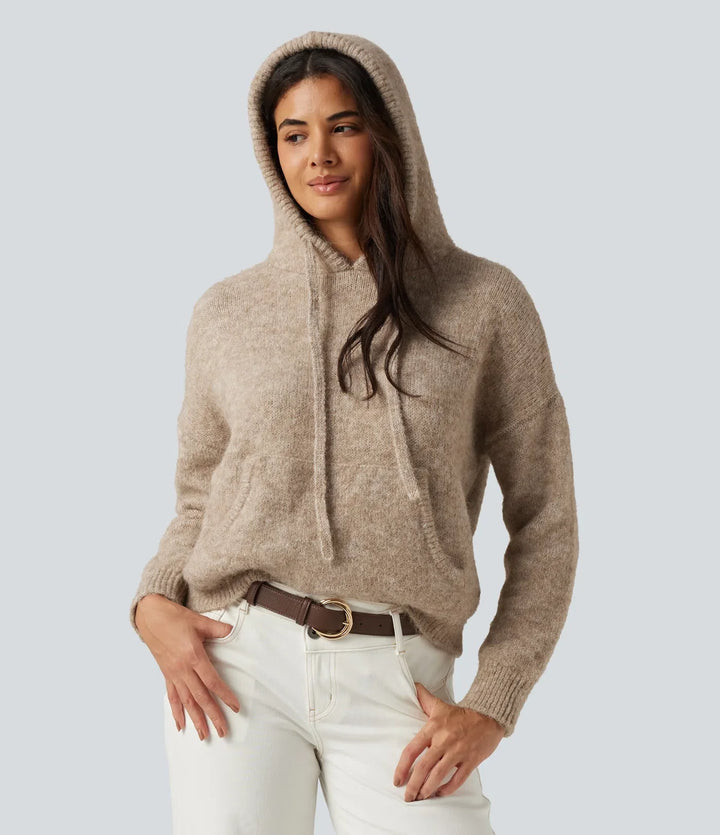 Hooded Long Sleeve Casual Jumper with Pocket