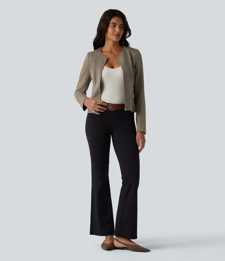 Round Neck Long Sleeve Work Jacket