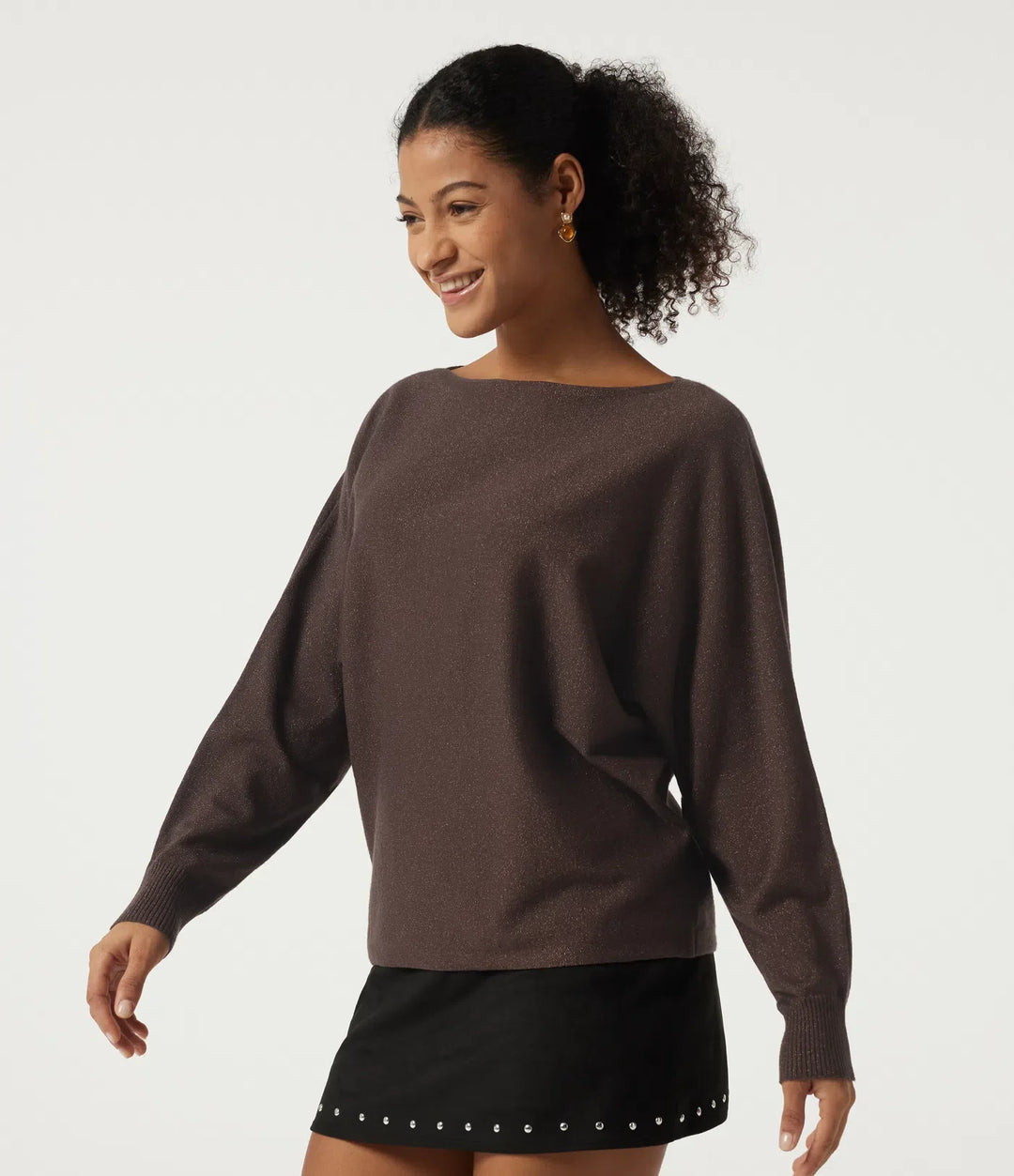 Round Neck Long Sleeve Tie Back Casual Jumper