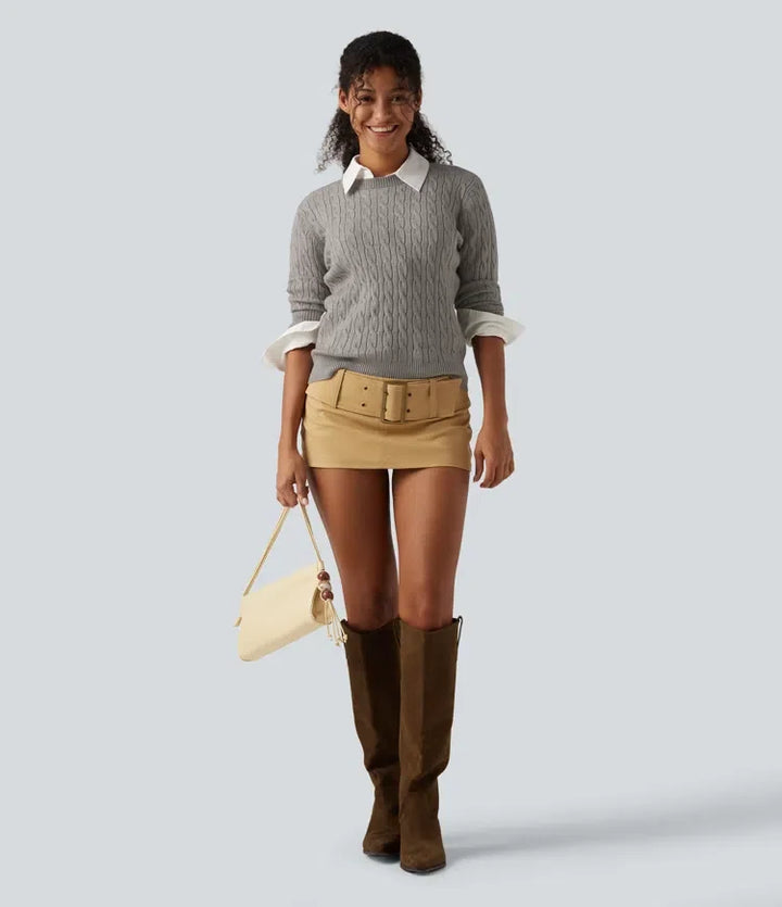 Round Neck Long Sleeve Work Jumper