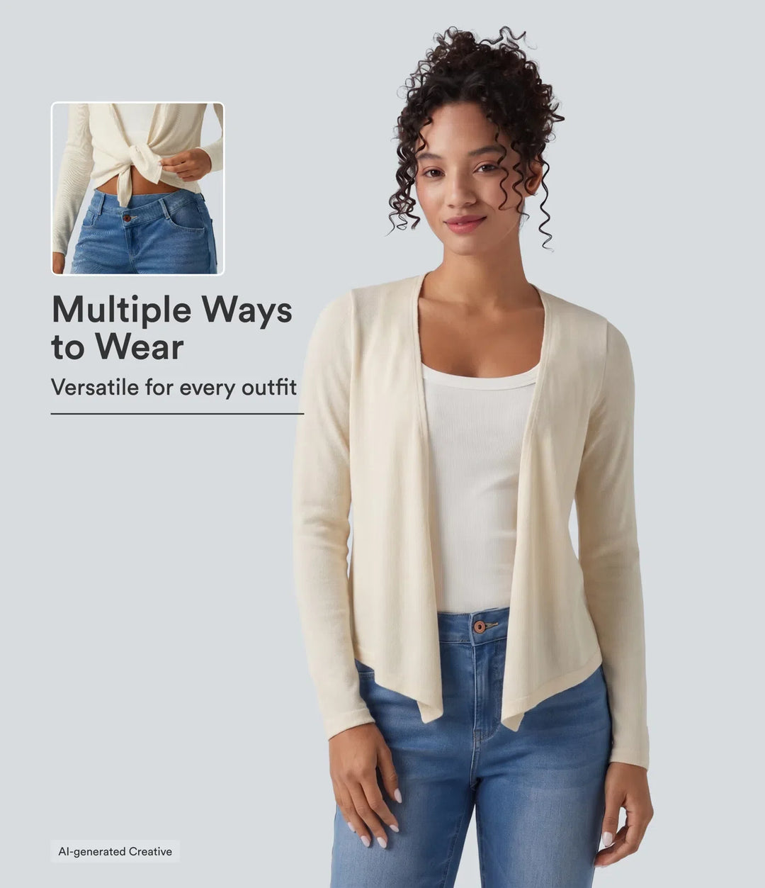 Open Front Long Sleeve Casual Cardigan