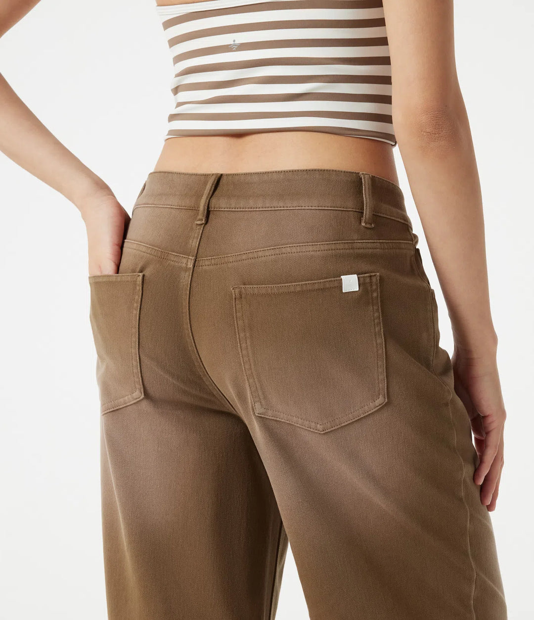 Halara Flex Asymmetric Low Rise Wide Leg colourful Washed Casual Jeans with Pockets