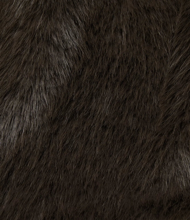 Lapel Long Sleeve Casual Faux Fur Coat with Pockets