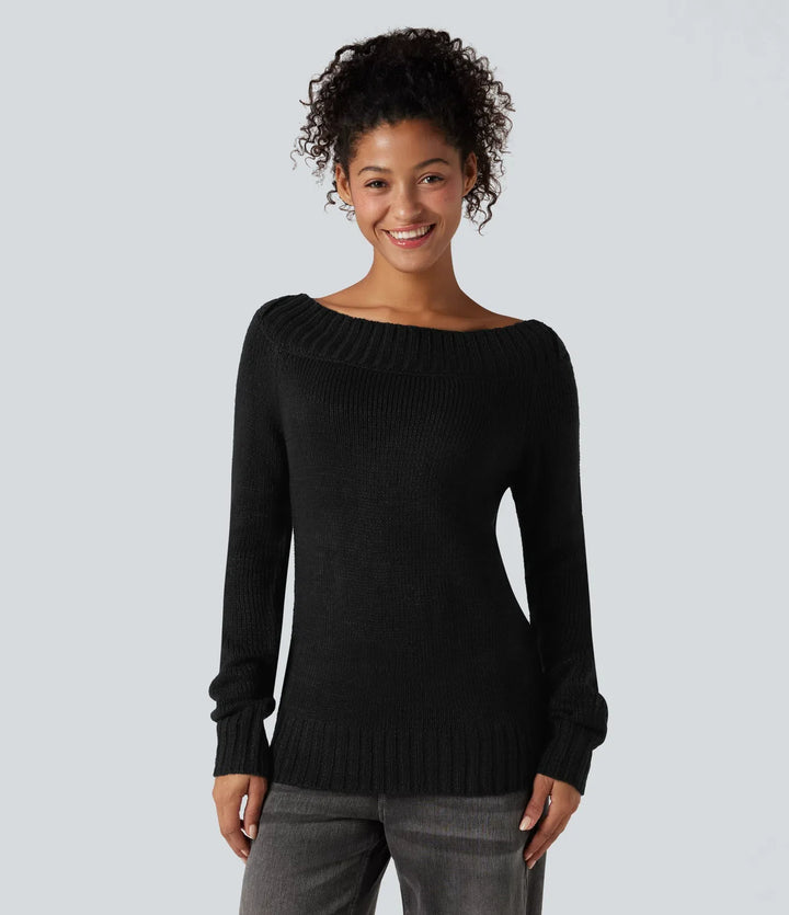 One Shoulder Long Sleeve Casual Jumper