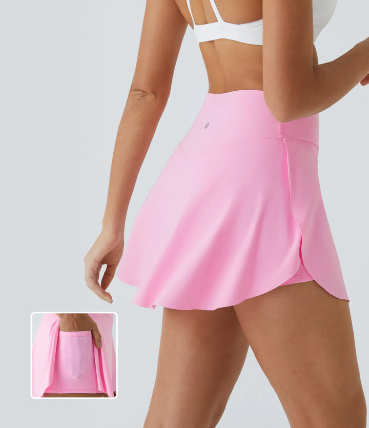 SoftlyZero Airy Crossover Pocket 2-in-1 InstantCool Tennis Skirt-Lucid-Longer Length