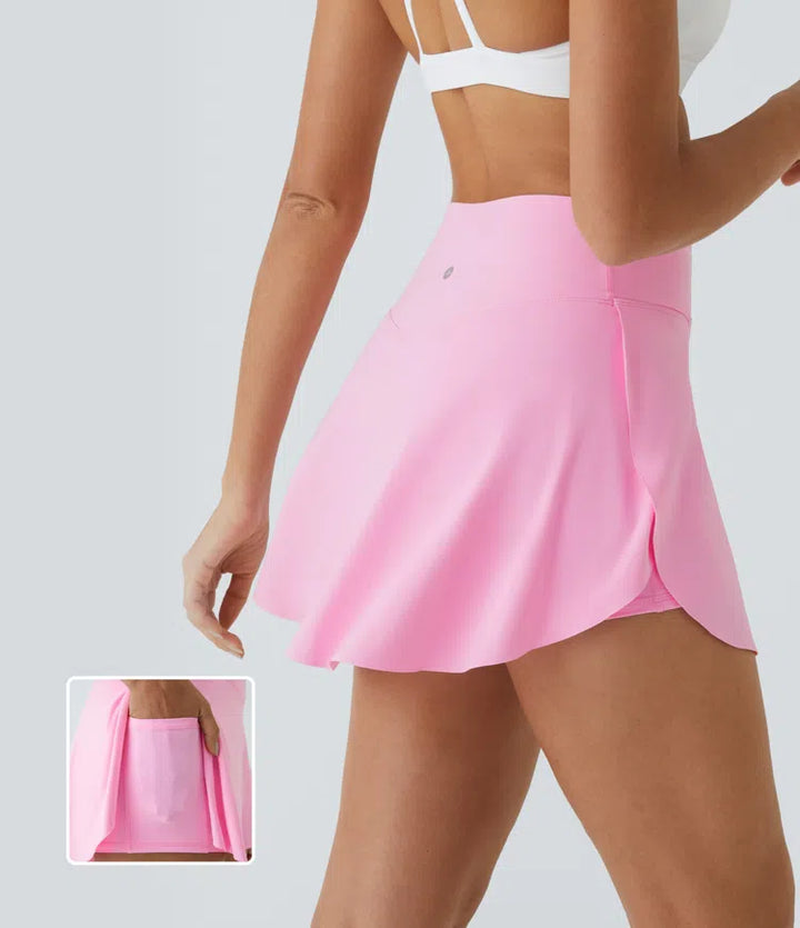 SoftlyZero Airy Crossover Pocket 2-in-1 InstantCool Tennis Skirt-Lucid-Longer Length