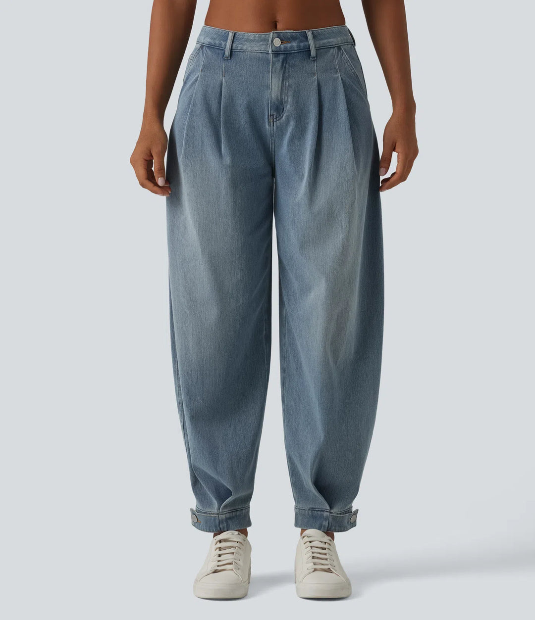 Halara Flex Mid Rise Denim Casual Balloon Joggers with Pockets
