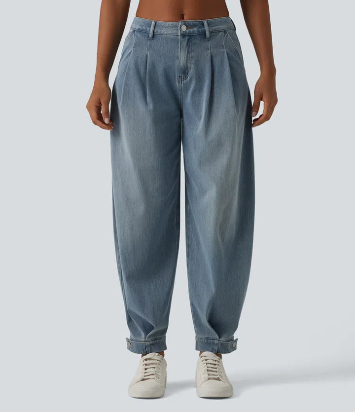 Halara Flex Mid Rise Denim Casual Balloon Joggers with Pockets