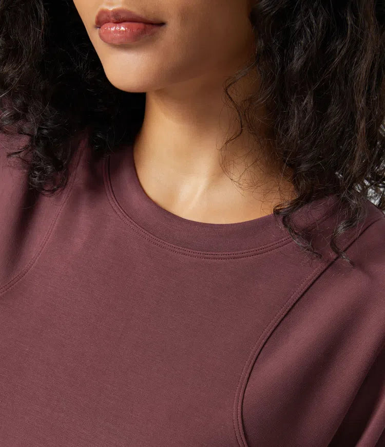 SpacerTek Round Neck Raglan Sleeve Solid Casual Sweatshirt